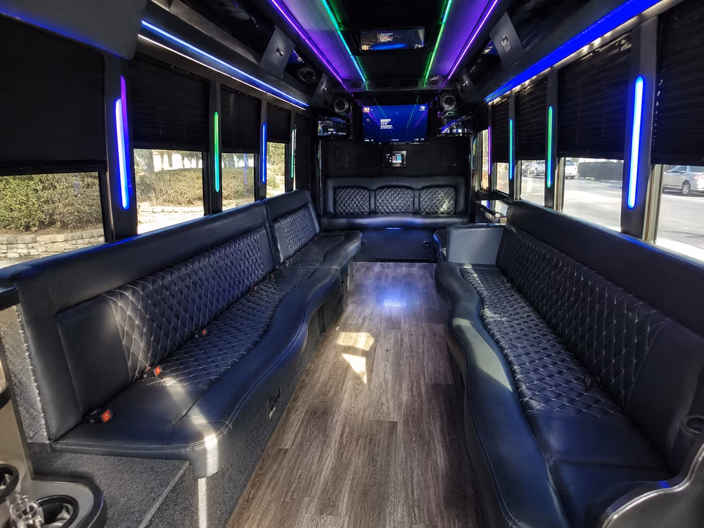 charlotte 15 passenger party bus interior