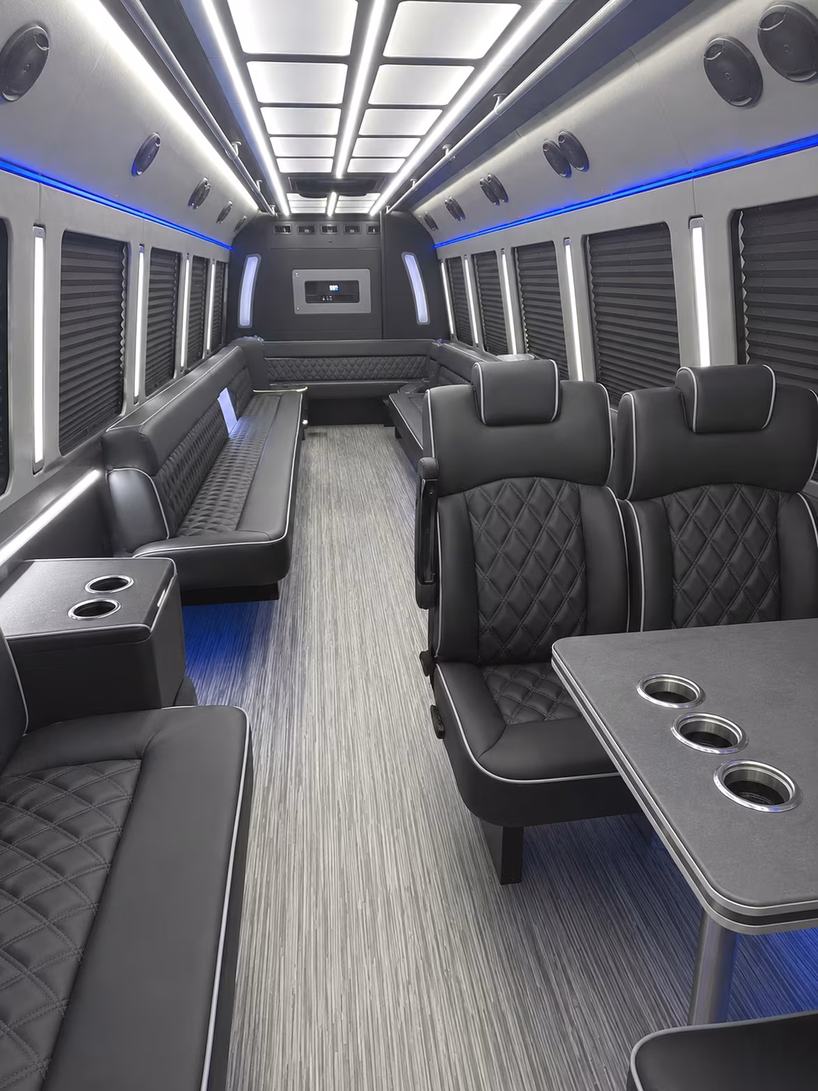 charlotte 25 passenger party bus inside
