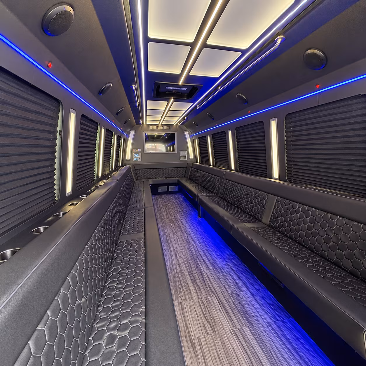 charlotte 30 passenger party bus interior