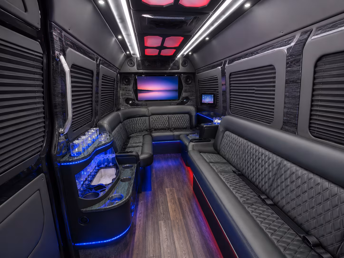 charlotte 40 passenger party bus inside