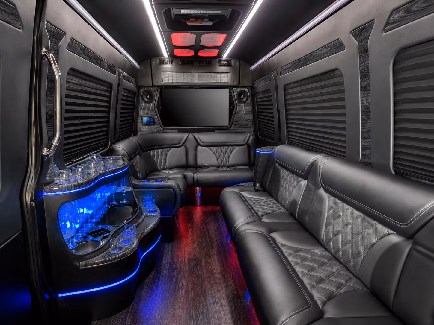 charlotte 50 passenger party bus interior