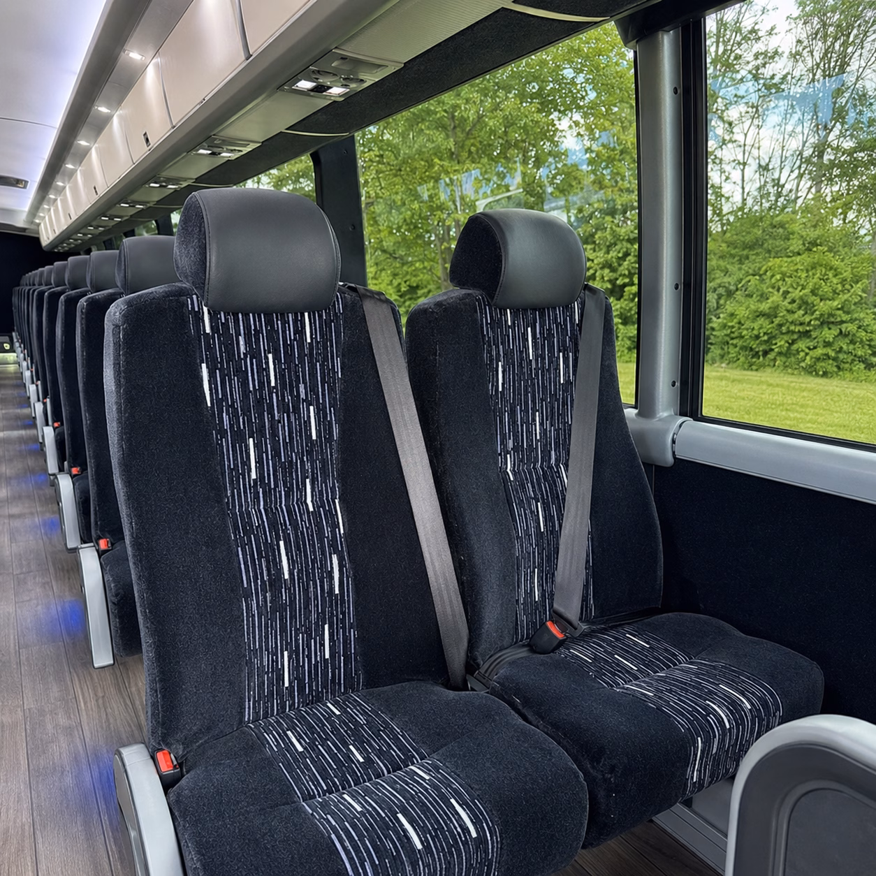 charlotte charter bus rental interior